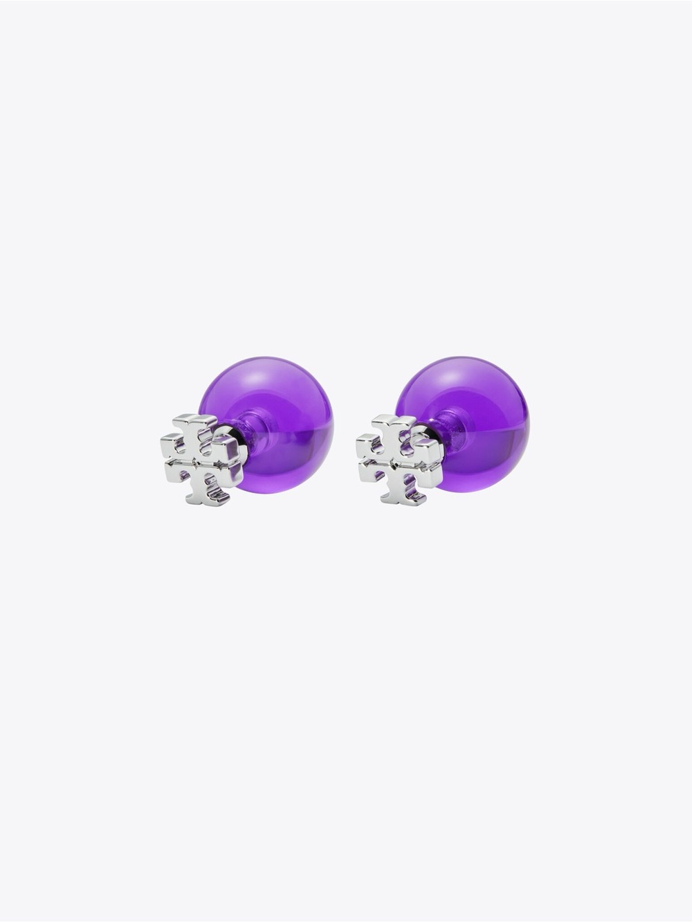 Tory Burch RESIN LOGO DOUBLE-STUD EARRING NWT